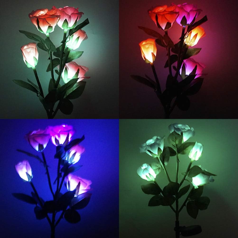 solar rose stake light