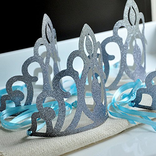 Elsa crowns. 5ct frozen party favors. glitter silver and baby blu…