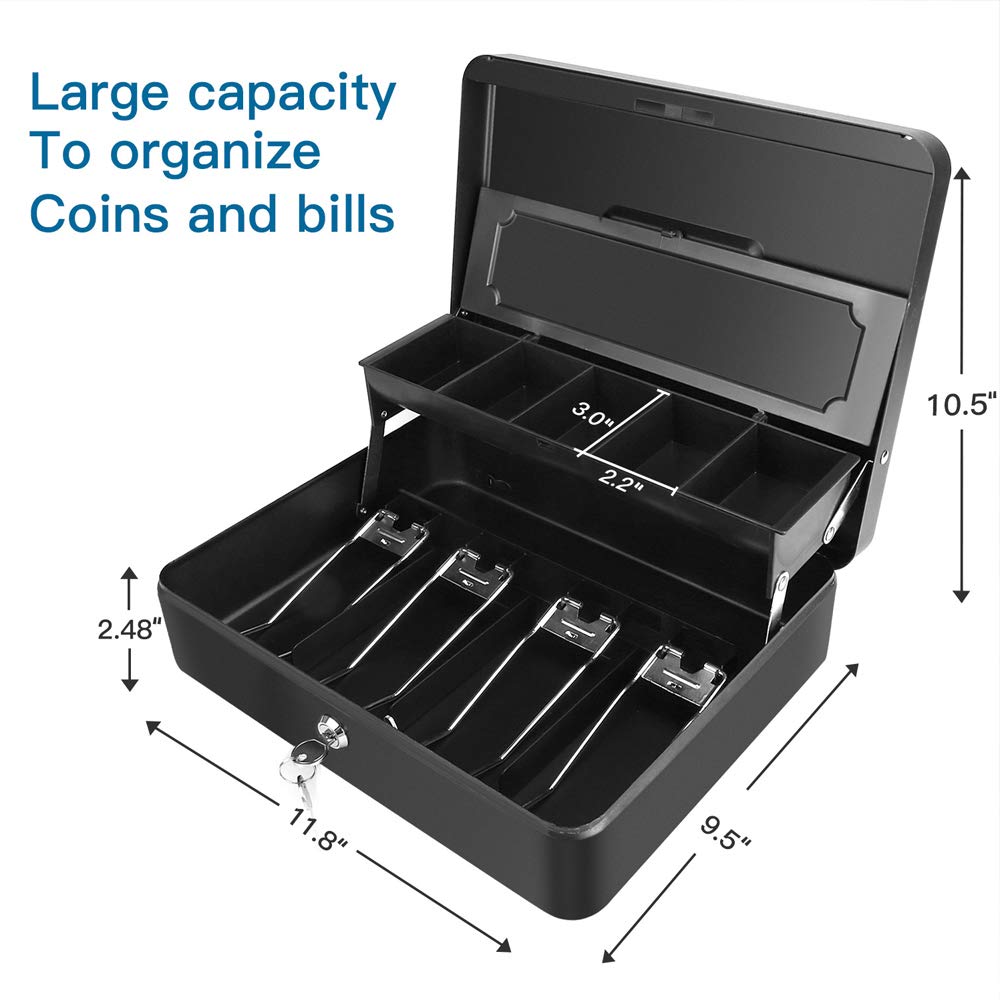 Cash Box Steel Money Box 11.8\