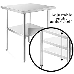KUTLER Stainless Steel Table 24 x 24 Inches, NSF