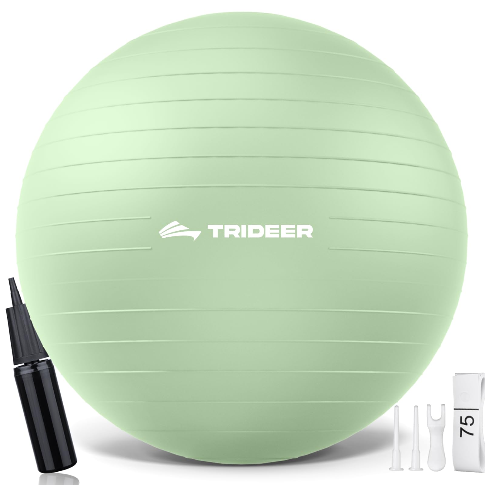 Trideer Yoga Ball – Anti-Burst Exercise Ball for Pregnancy, Office, Birthing, Stretching & Core Workout – Home Gym & Therapy (Light Grass Green, L(23-26ines/58-65cm))