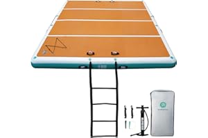 Niphean Inflatable Floating Dock 10ft for 5-6 People&Friend, Quick Inflation/Deflation Easily Transportable Inflatable Dock Floating Platform, Non-Slip Surface for Pool Lake Beach Ocean