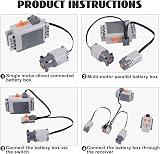 HOTUT 25 PCS Power Functions Motor Battery Box Remote Receiver Set 1L 2M Servo view 6