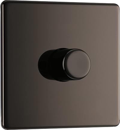 BG Electrical Intelligent Single Wall Dimmer Switch 200W Black Nickel
