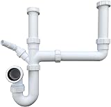 PlumbEZ Double Bowl Sink Waste Kit 75mm Water Seal 1.1/2 inch BS EN 247-1 view 2