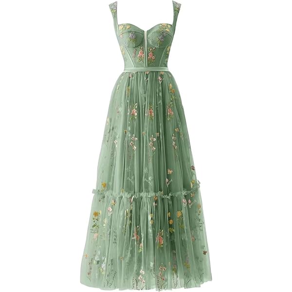 Coopermen Womens Green 3D Flowers A line Evening Dress Bridesmaid Dresses  Formal Party Prom Gowns at Amazon Women's Clothing store