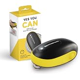 Kitchen Mama One-To-Go Electric Can Opener, Yellow | One Touch, Auto Stop, Smooth Edge, Cordless Battery Operated, For Seniors with Arthritis