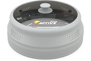 Ezy Active Collapsible Microwave Cover for Food - Silicone and Glass Splatter Guard Lid for 6-12 inch Plates & Bowls, Dishwasher Safe, Heat Resistant, BPA-Free, Gray