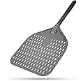 Perforated Pizza Peel, G.a HOMEFAVOR 12 x 14 Inch Rectangular Pizza Turning Peel, Professional Anodized Aluminum Turning Pizz
