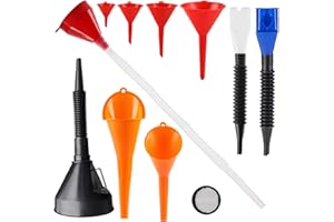 Haiaoxonr Automotive refueling Set 10 Pack,Features a Wide-Mouth Oil Funnel, snap-on Design, Hands-Free Long Neck, and Flexible Right-Angle Oil Funnel for Oil/Water/coolant Filling