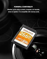 Ediloca 256GB SD Card UHS-I U3 V30 C10 95MB/s Read 90MB/s Write DSLR 4K view 4