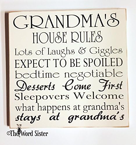 Grandma Gift, Nana Gift, Grandma's House Rules,12"x12" Wooden Sign, Grandma Quote, Gift For Grandma, Grandma Gifts For Mothers Day