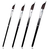 Qianyu 4 Pcs Dagger Striper Brush Set Premium Dagger Paint Brushes Watercolor Pinstriping Brushes Professional Acrylic Pinstriping Brush Travel Art Paintbrushes for Detail Fine Lines Ink Gouache
