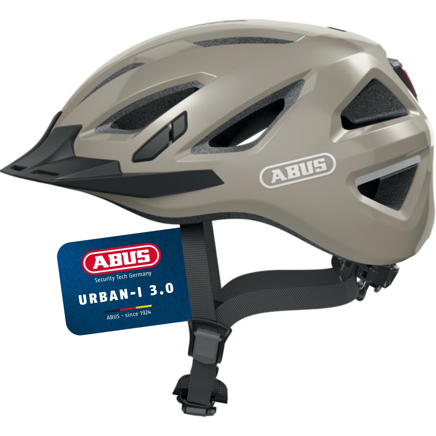 ABUS Urban-I 3.0 city helmet - bike helmet with rear light, peak and magnetic fastener - for men and women