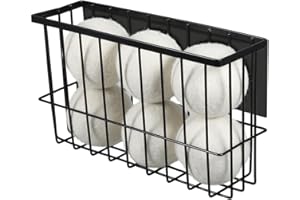 Picowe Large Dryer Ball Organizer Magnetic Storage Bin, Magnetic Basket Dryer Ball Holder for Laundry Room Organization and Storage to Hold 6 Dryer Balls, Without Balls ( Black, L )