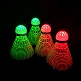 ZHENAN Glow in The Dark Badminton Birdies,LED Badminton Shuttlecocks for Family Backyards Practice,4/5/6 PCS Nylon/Goose Feather Long Lasting Light Up Birdie Balls Set for Indoor Outdoor Sports