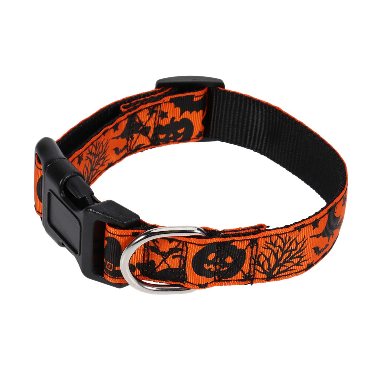 Balacoo Halloween Pumpkin Hat Pet Collar Adjustable Nylon Dog Collar Size L Stylish Pumpkin Pattern for Outdoor Walks and Pet Sports