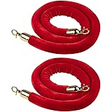 Juvale Set of 2 Red Velvet Stanchion Rope, 5-Foot
