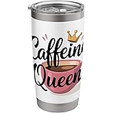 Caffeine Queen Coffee Lovers Mug Design Stainless Steel Insulated Tumbler