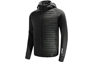 baleaf Men's Running Jacket Lightweight Warm Up Puffer Jacket Hybrid Thermal Hiking Golf Insulated Coat Thumble Hole
