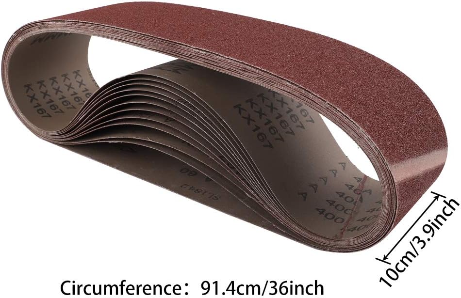 Coceca, 12pcs 4x36 Inches (100x915mm) Sanding Belts (2 Each of 60 80 120 180 240 400 Grits) for Belt Sander - - 