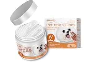 JORMAHO Eyes Wipes for Dogs & Cats - Gently Remove Tear Stain, Eye Debris, Discharge, Mucus Secretions - Natural Plant Extract Formula Pet Cleaning Grooming Deodorizing Wipes for Eyes, Wrinkles, Face - 60 pcs