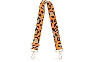 Youteer Adjustable Handbag Strap Wide Purse Strap Replacement Shoulder Crossbody Bag Strap Orange Leopard