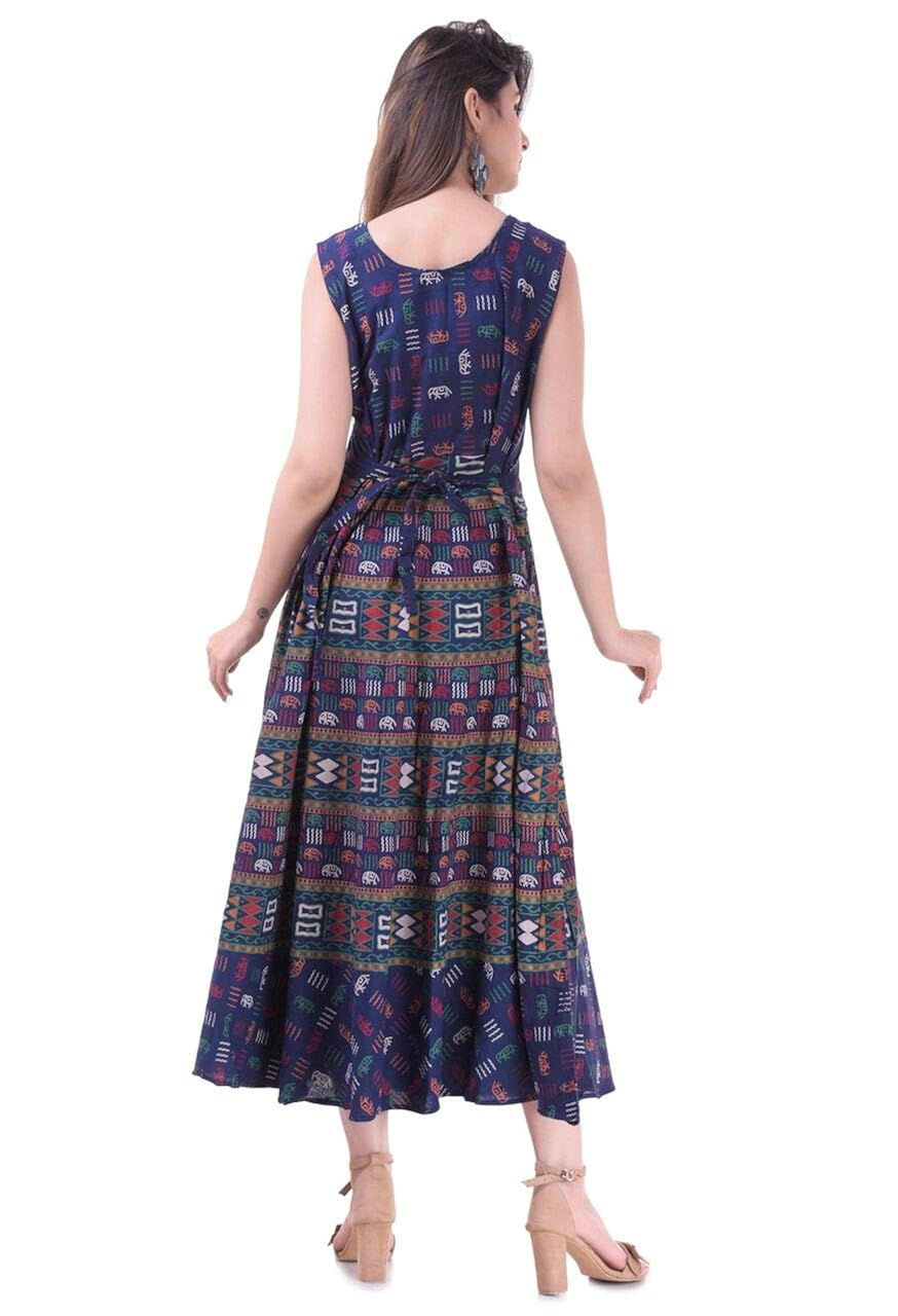 rajasthani collections women's cotton dress(multicolor_xl)