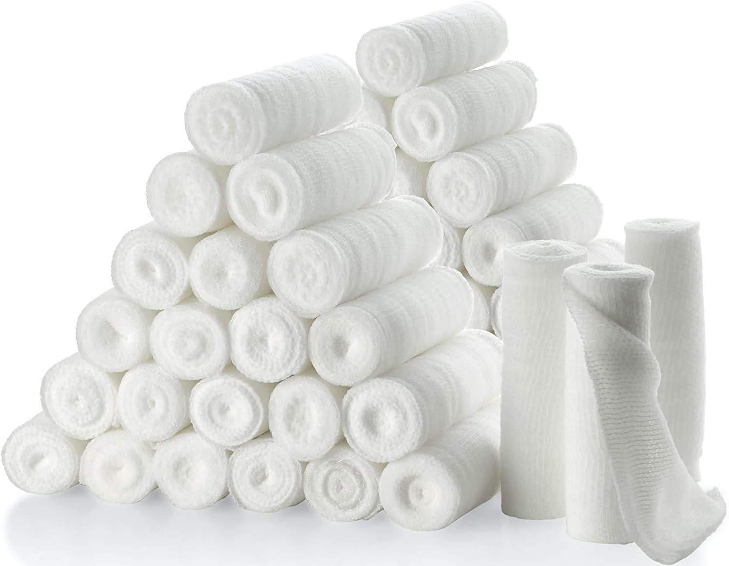 Gauze Bandage Rolls, 4 Yards Per Roll of Gauze Bandage and Stretch Wrapping for Dressing All Types of Wounds and Kit by MEDca