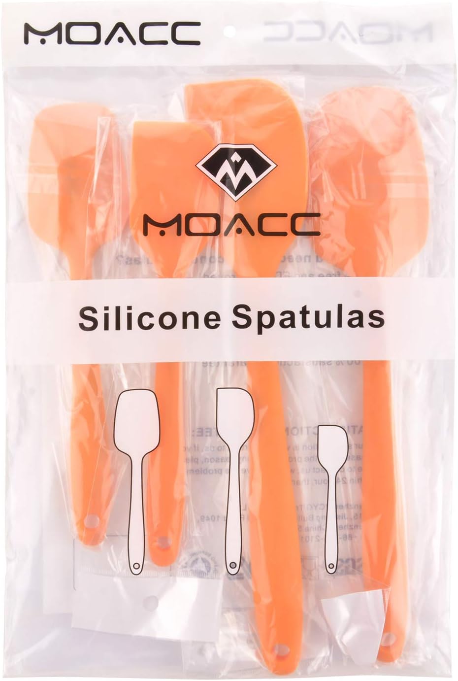 Silicone Spatulas Set, Rubber Spoon Spatula Heat Resistant Spoonula One Piece Design Seamless Spatula Non-Stick Scrapers Baking Mixing Tool (Orange): Kitchen & Dining
