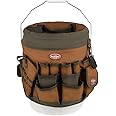 BucketBoss 10056 Bucket Boss 5 Gallon Bucket Canvas Tool Holder and Organizer with 56 Pockets for Bucket Organization in Brown and Green