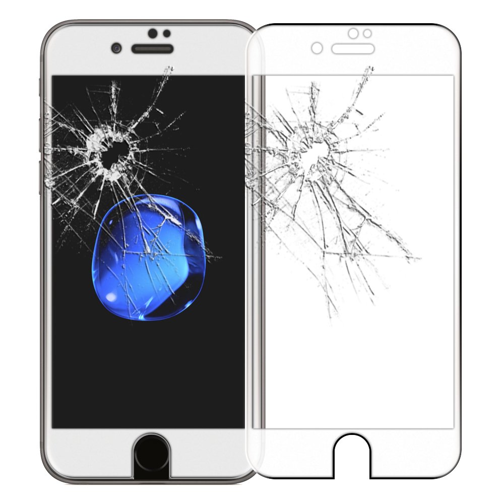 ebestStar - compatible with iPhone 7 Screen Protector iPhone 8 Curved Tempered Glass Full protection anti-Shatter Shatterproof 9H 3D Bubble Free, White [iPhone: 138.3/138.4x67.1/67.3x7.1/7.3mm 4.7"]