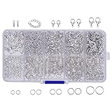 Outus Silver Jewelry Findings Kit Lobster Drop Clasp, Open Jump Rings, Jewelry Tail Chain, 710 Pieces