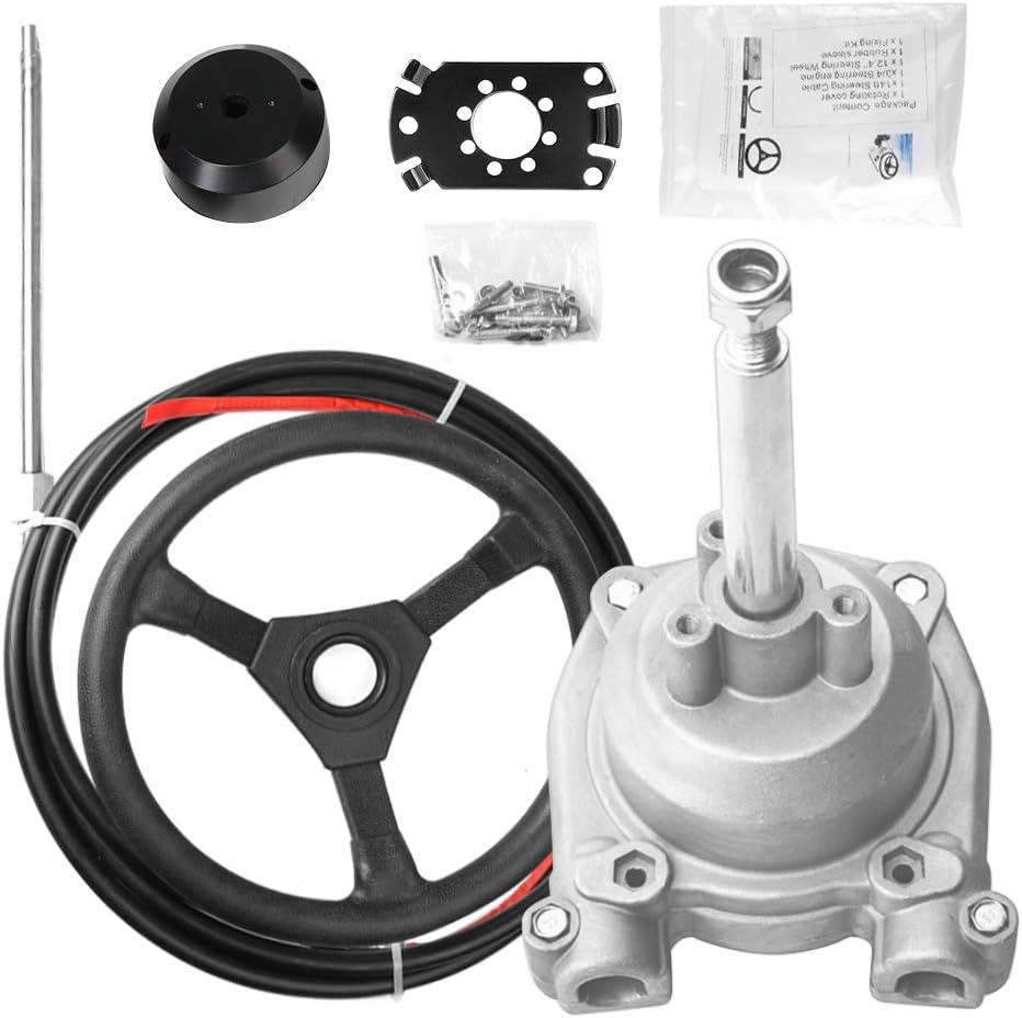 ExGizmo 14' Outboard Boat Rotary Steering System Kit, 14 Feet Marine