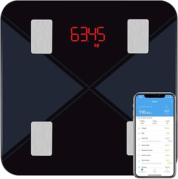 Bascula Baño, Mpow Bascula Grasa Corporal, Bluetooth Báscula Grasa ...