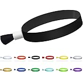 Green-Power America 100 Pcs Cloth Event Wristbands, Event Wristbands, Colored Wrist Bands for Events, for Lightweight Concert Wrist Strap for Activities, Party Bracelets for Events (Color : Black)