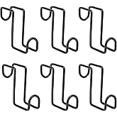 HDYEGY 6pcs 4 Inch Tack Hook, Heavy Duty Metal Over Rail Tack Hook for Hanging Horse Bridles,Buckets(Black)