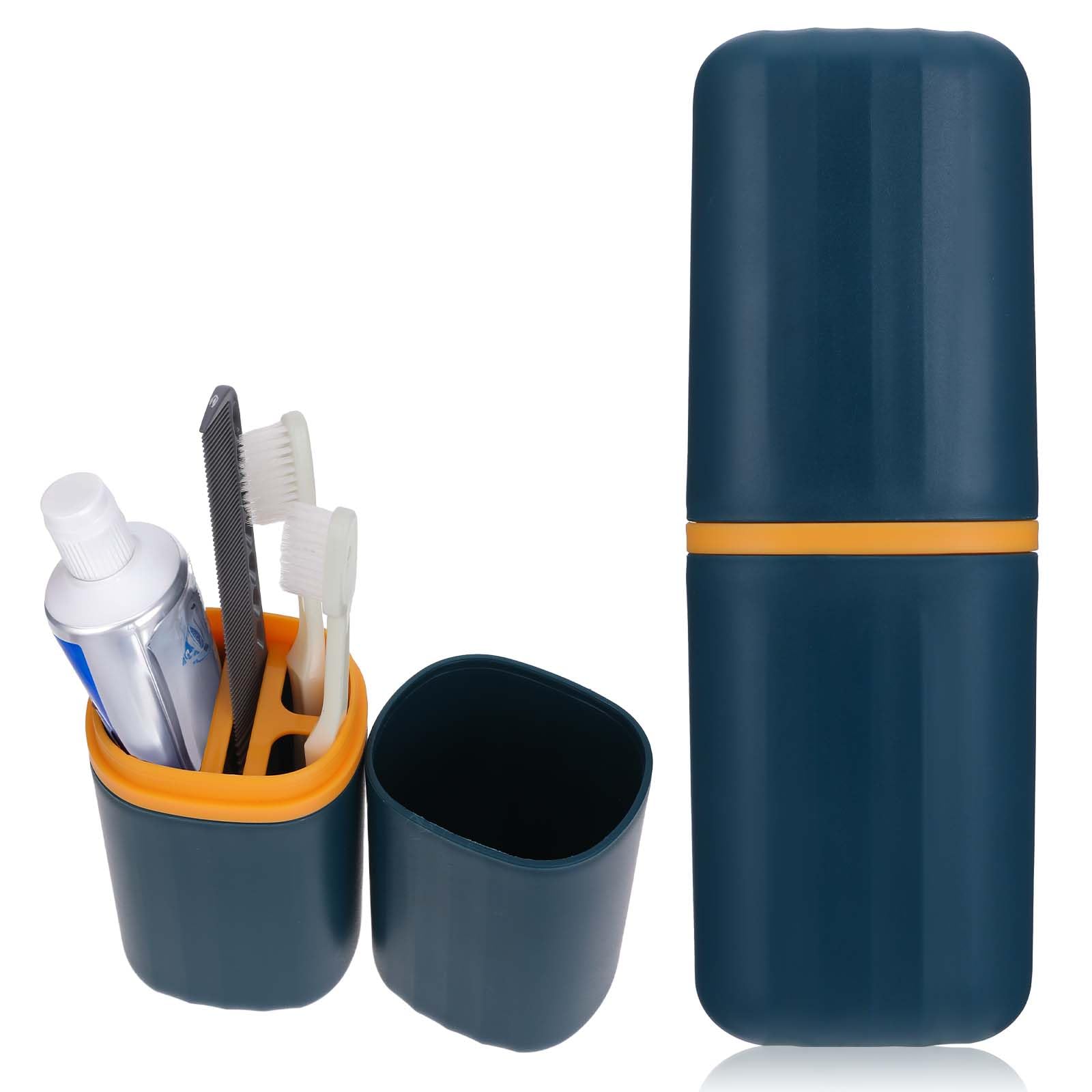 Giantree Toothbrush Travel Case, Portable Travel Toothbrush Holder Multifunctional Dustproof Toothbrush Cup Case for Business Camping Travel or Bathroom Daily Use Toothbrush Travel Containers(Blue)