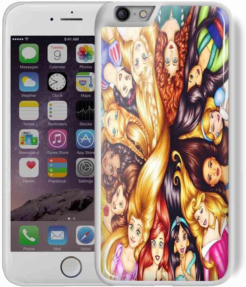 Beautifull hair all of disney princesses together for iPhone 6 Plus/6s Plus White case