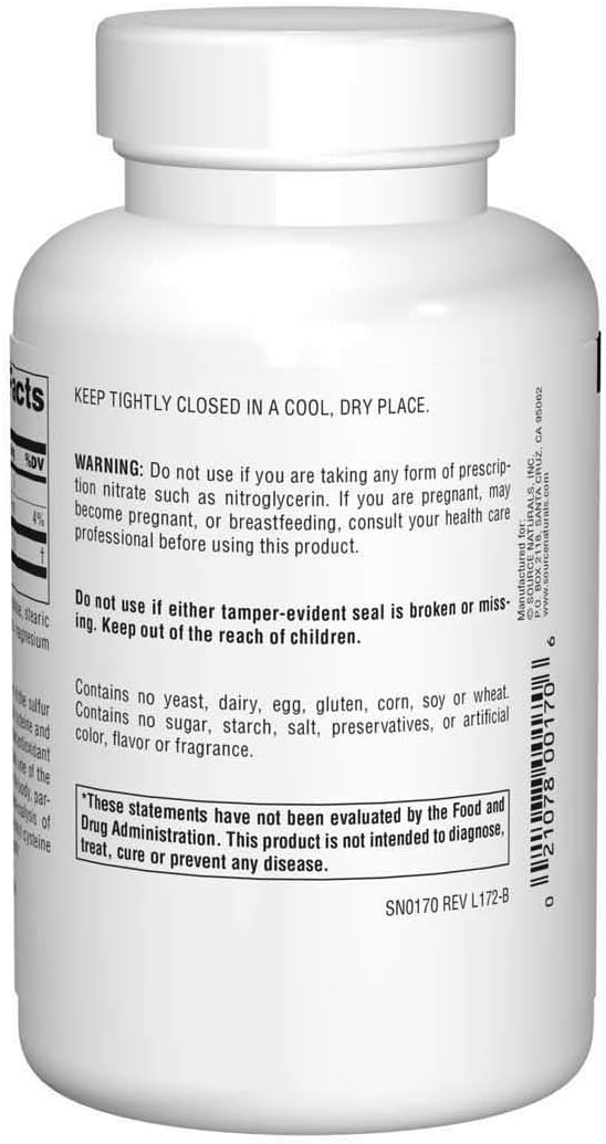 Source Naturals N-Acetyl Cysteine Antioxidant Support 1000 mg Dietary Supplement That Supports Respiratory Health - 120 Tablets: Health & Personal Care