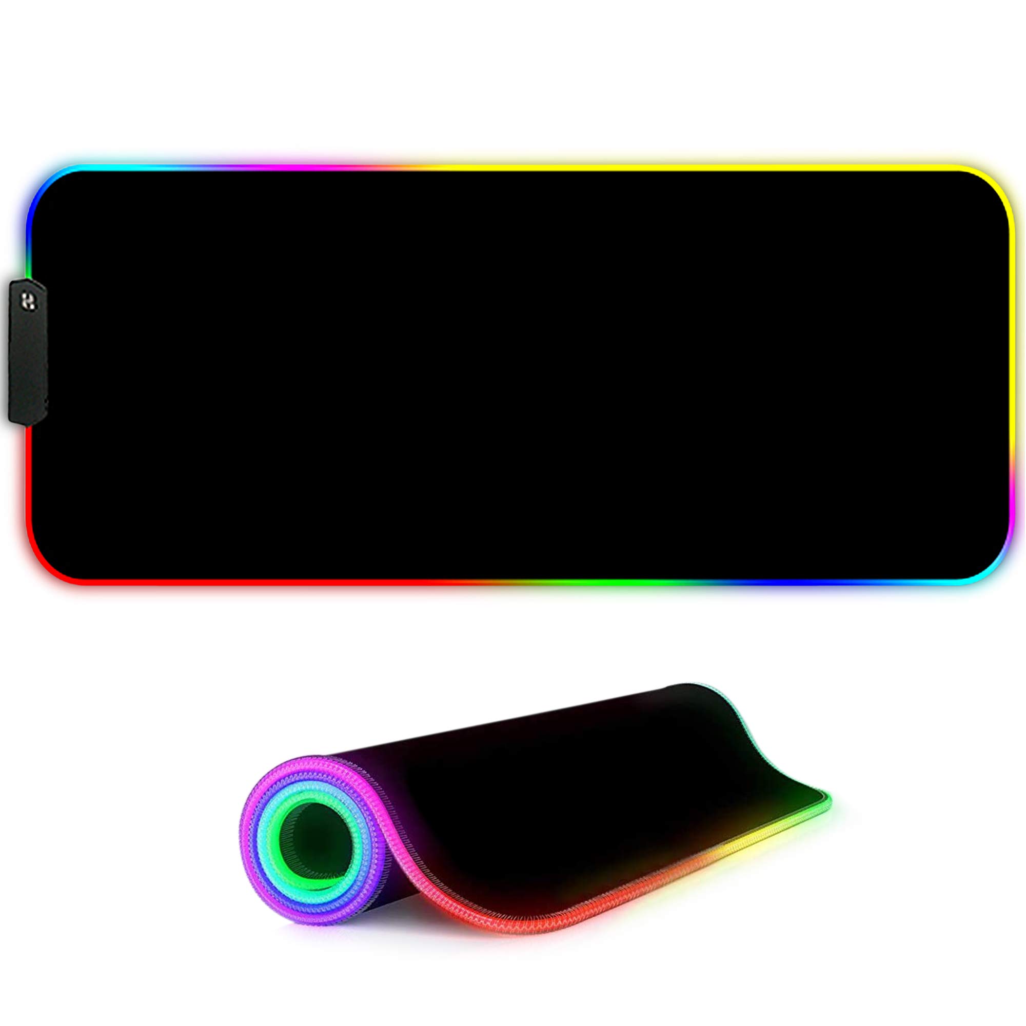 DORRISO RGB Gaming Mouse Mat Pads 800x300x4mm 900x400x3mm RGB Led Mousepad XL XXL Large Soft Computer Keyboard Mice Mat for PC Laptop Desk Large Gaming Mouse Pads Black