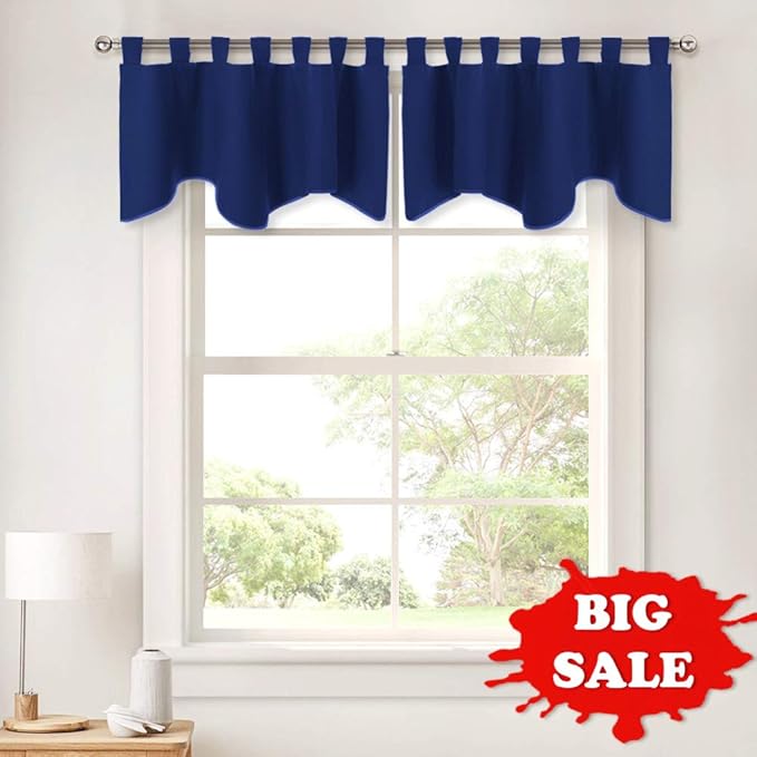 PONY DANCE Bedroom Window Valances Scalloped Curtain