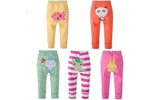 Monvecle Unisex Baby 5 Pack Newborn to Toddler Cotton Long Pants and Shorts Gift Set