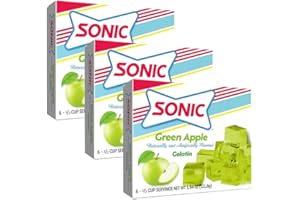 GAIBIJA Sonic Gelatin Mix, Green Apple, 3.94 OZ (Pack of 3)