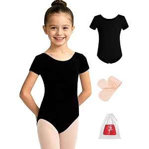 Hanebel Short Sleeve Girls Ballet Leotards for Dance
