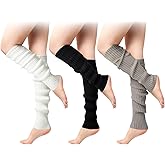 Clothirily Leg Warmers, 2 Pairs Fashion Knit Neon Leg Warmers, Ribbed Knit Leg Warmer Socks for Yoga, Sports Party