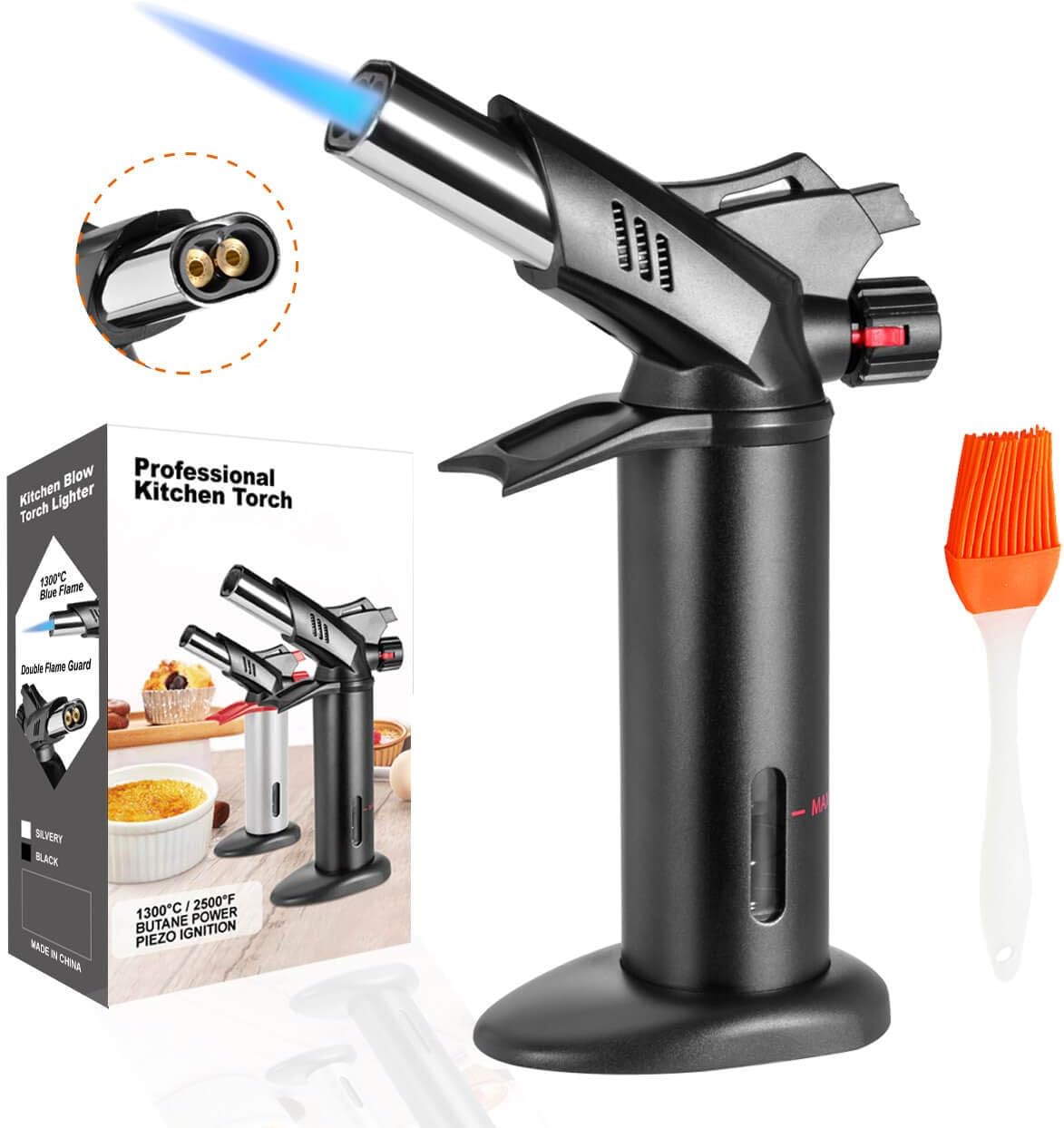 New Products Novelty Items Butane Torch Professiona Chef Culinary Blow Torch Lighter With Safety Lock And Adjustable Double Flame For Cooking Torches Home Improvement Fast Shipping To You Propangas Com Br