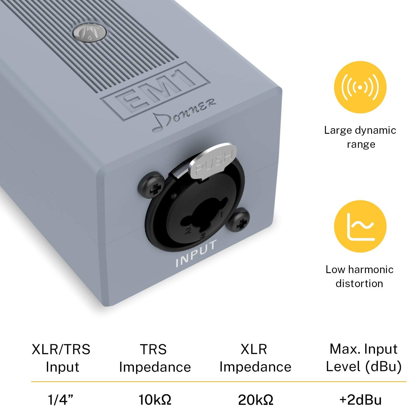 Donner EM1 Rechargeable Portable Personal in-Ear Monitor Amplifier Analog Headphone Amplifier Stereo Headphone Earphone Amp Volume Control Audio Booster with XLR and TRS Input 3.5mm Output Jack - Image 5