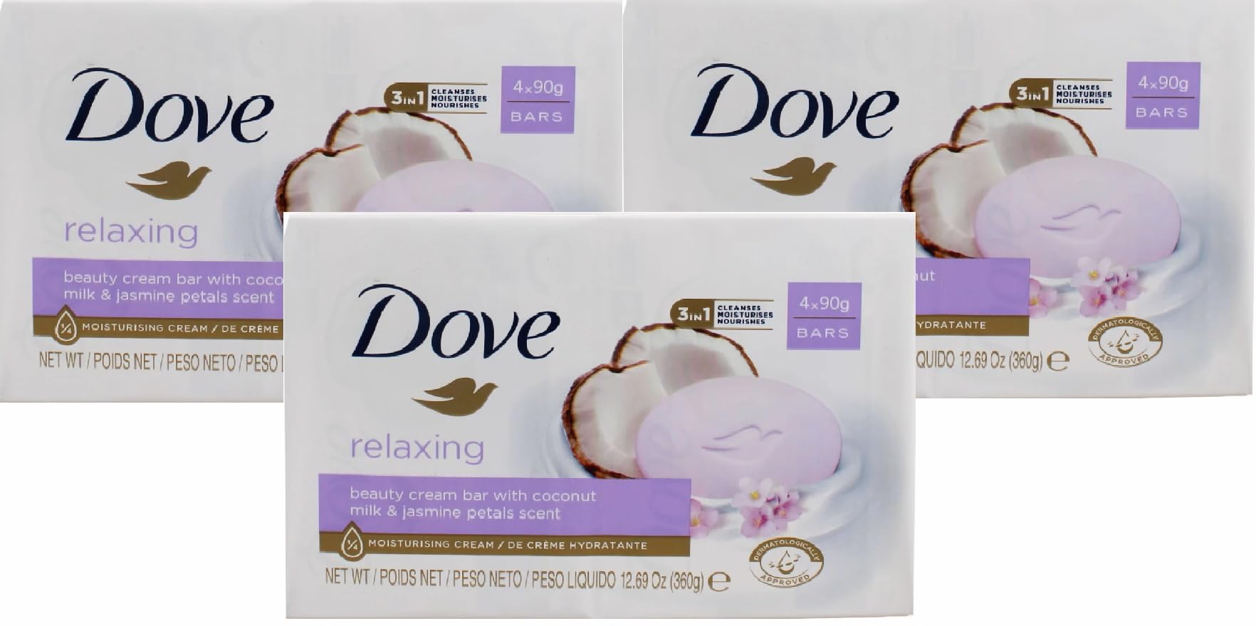 Relaxing Coconut Milk & Jasmine Petals Beauty Soap Bar 12x90g