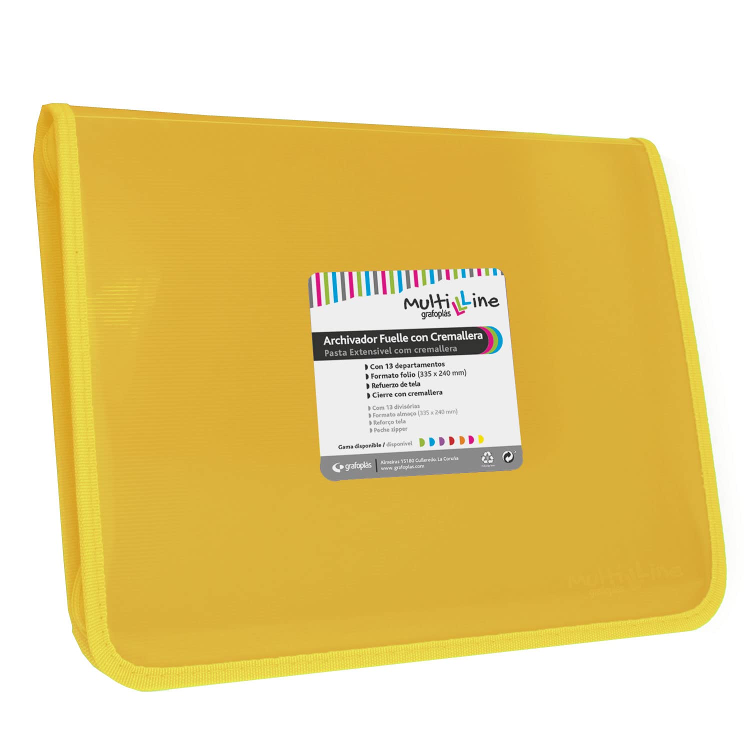 Grafoplás 2960560 Multiline Collection Sorting Folder, Yellow, Folio